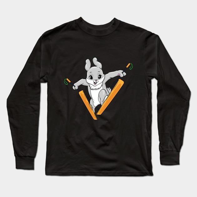 Beautiful rabbit as a skier Long Sleeve T-Shirt by Markus Schnabel